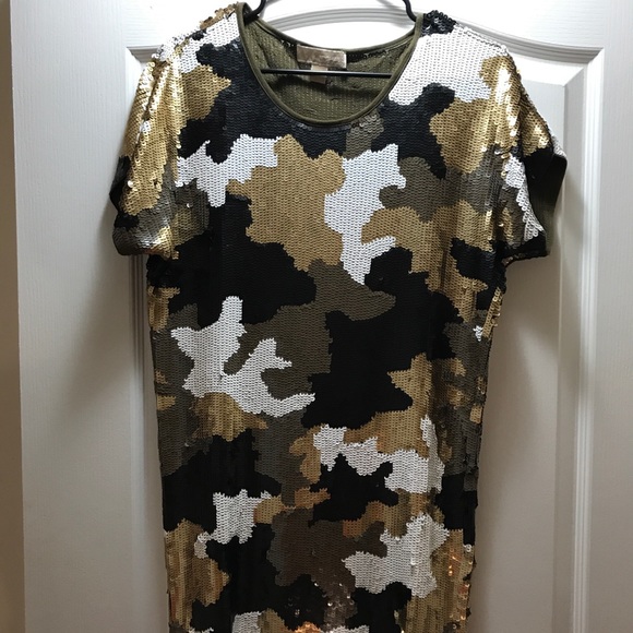 michael kors sequin camo dress Michael Kors Sequin Camo Dress
